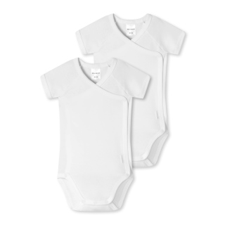 Schiesser Babys Unisex 2PACK Wickelbodies 1/2 weiss 068
