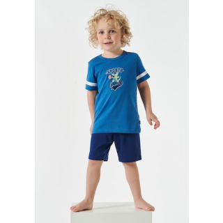 Schiesser Kleinkinder Jungen Schlafanzug kurz blau ST