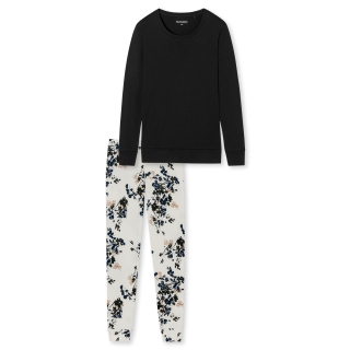 Schiesser Damen Schlafanzug lang ST blau 038
