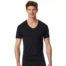 Schiesser Herren Shirt V-Ausschnitt schwarz