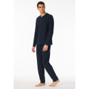Schiesser Herren Langarmshirt Knopfleiste nachtblau