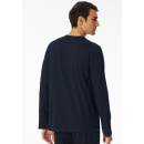 Schiesser Herren Langarmshirt Knopfleiste nachtblau