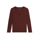 Schiesser Damen Shirt langarm Knopfleiste deep blue