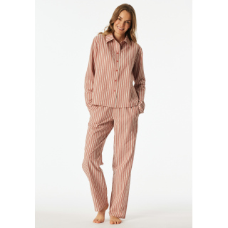 Schiesser Damen Schlafanzug lang terracotta
