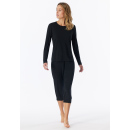 Schiesser Damen Shirt langarm Rundhals schwarz