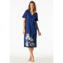 Schiesser Damen Nachthemd kurzarm, 110 cm blau