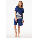 Schiesser Damen Schlafanzug kurz blau