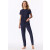 Schiesser Damen Hose lang Buendchen deep blue