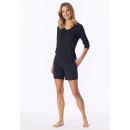 Schiesser Damen Shirt langarm V-Ausschnitt schwarz