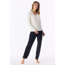 Schiesser Damen Shirt langarm V-Ausschnitt schwarz