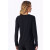 Schiesser Damen Shirt langarm V-Ausschnitt schwarz