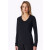 Schiesser Damen Shirt langarm V-Ausschnitt schwarz