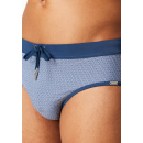 Schiesser Herren Badehose Slip Komfort blau