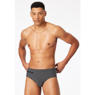 Schiesser Herren Badehose Slip Komfort schwarz