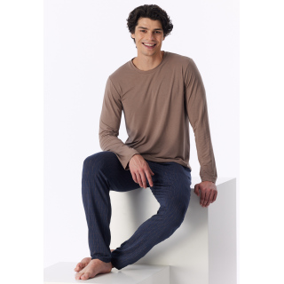 Schiesser Herren Schlafanzug lang bright taupe
