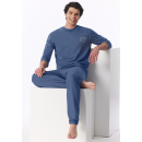 Schiesser Herren Schlafanzug lang faded denim