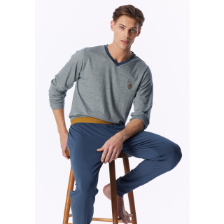 Schiesser Herren Schlafanzug lang deep blue