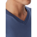 Schiesser Herren Langarmshirt V-Ausschnitt faded denim